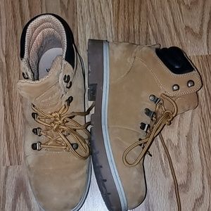 Tan work boots